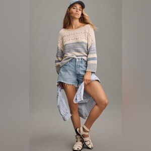 AGolde Parker Denim Fray Shorts Size 32 NWT